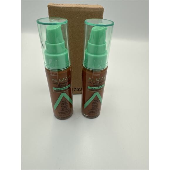 Almay Clear Complexion Makeup Liquid Foundation Rich Cocoa LOT Of 2 Bottles NEW - Picture 1 of 5